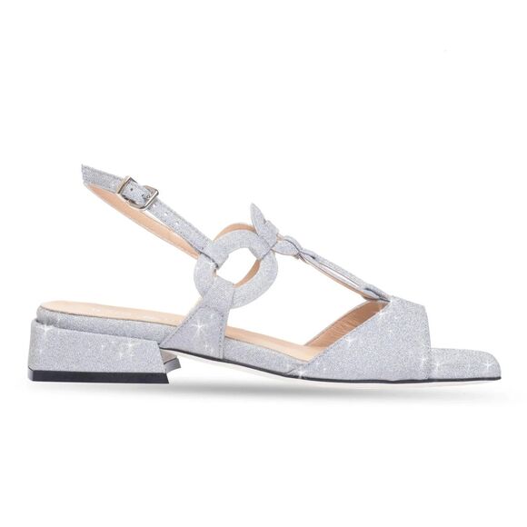 New $499 Ron White Beverly Silver Glitter Special Occasion Sandal Shoes 41 US 10 - Picture 2 of 7